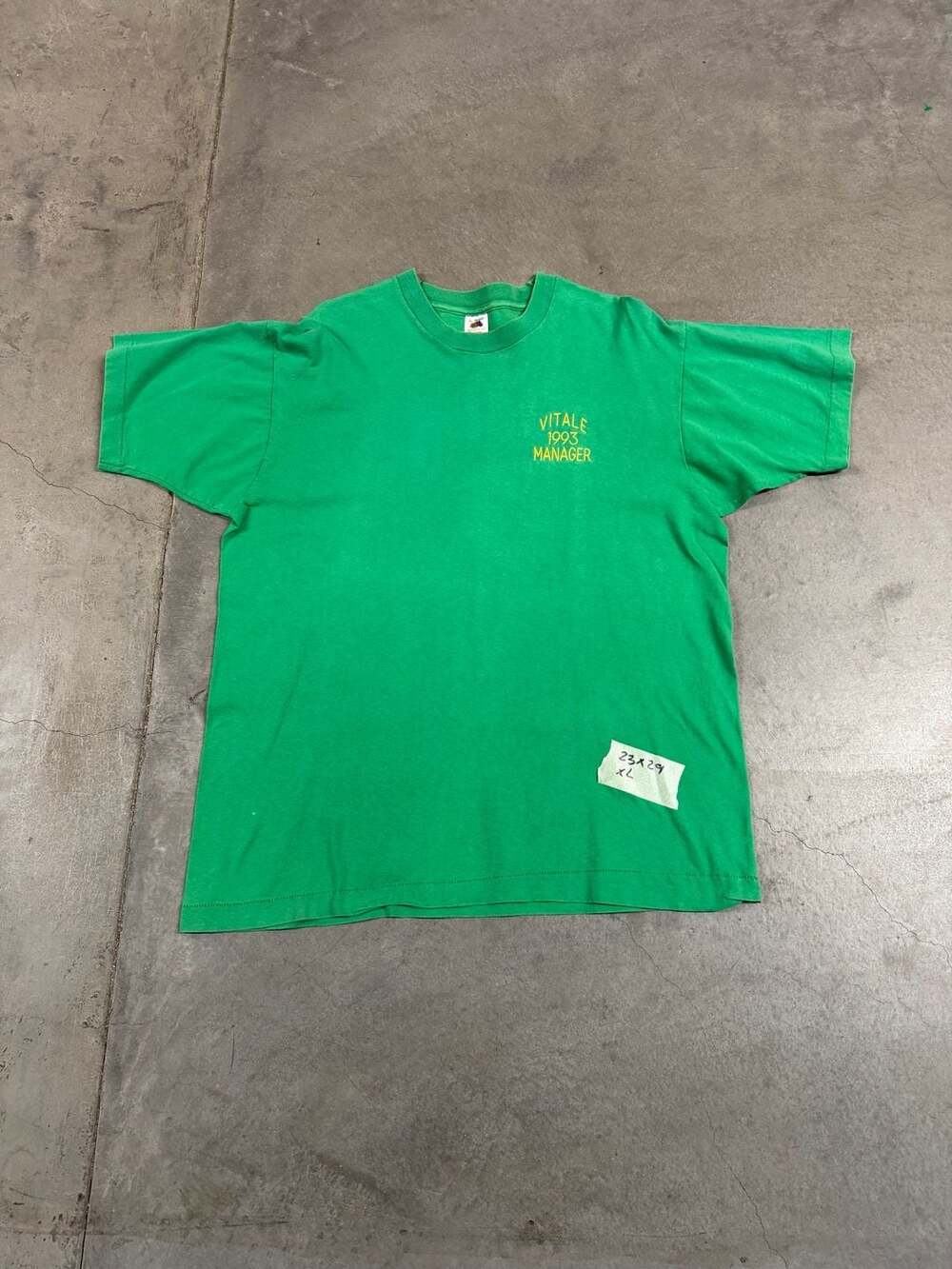 Vintage Vitale 1993 Manager Green T-Shirt XL